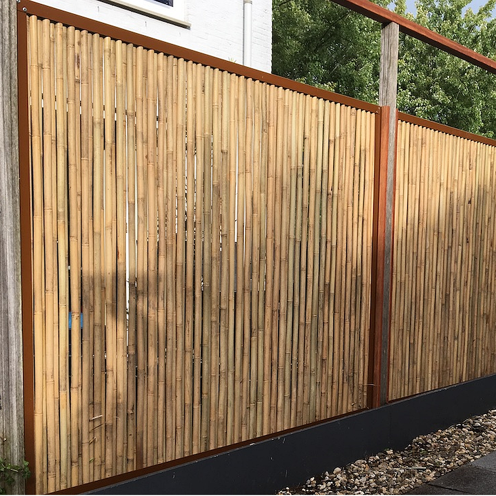 Bamboe Schutting Cortenstaal Frame