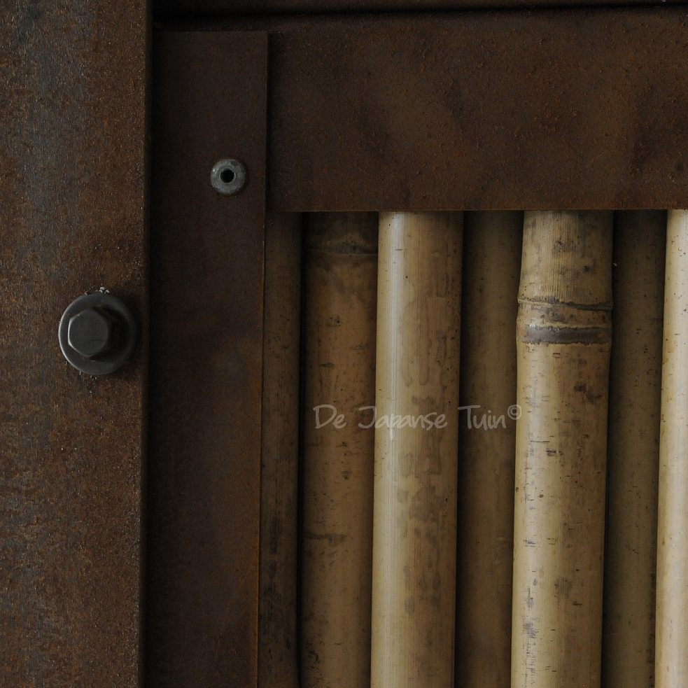 Bamboe met cortenstalen frame kopen
