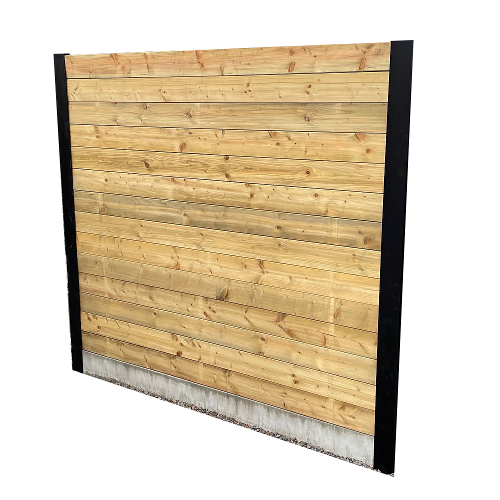 grenen houten schutting van schuttingplanken blokhutprofiel 32mm