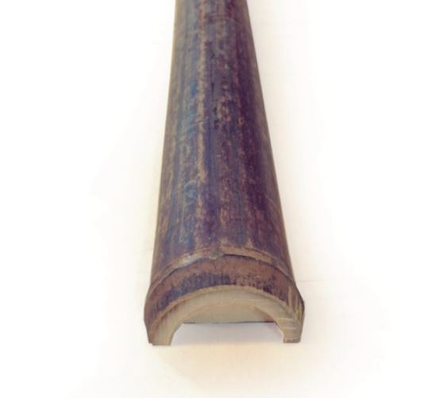 Halfronde Bamboepaal Zwart 6-8cm 200cm