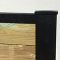 houten schutting in zwart stalen frame