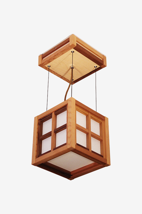Japanse hanglamp van hout shoji stijl