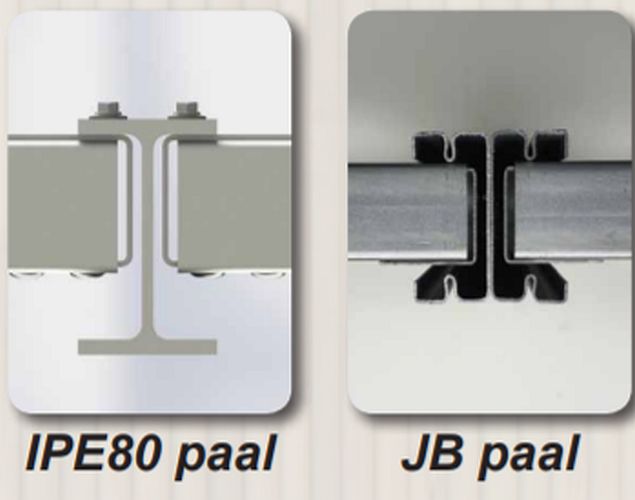 Stalen Paal JB metallic H-vorm Hoekpaal